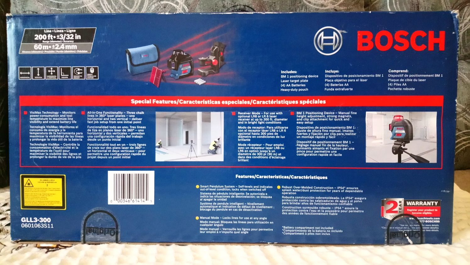Лазерный уровень нивелир BOSCH GLL3-300 professional