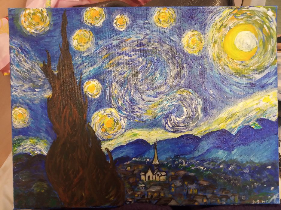 Gwieździsta noc - Vincent van Gogh - obraz na płótnie akryl