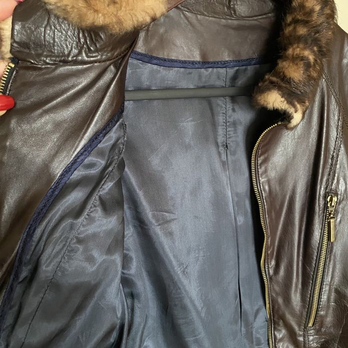 Куртка кожаная весенняя натуральная с мехом