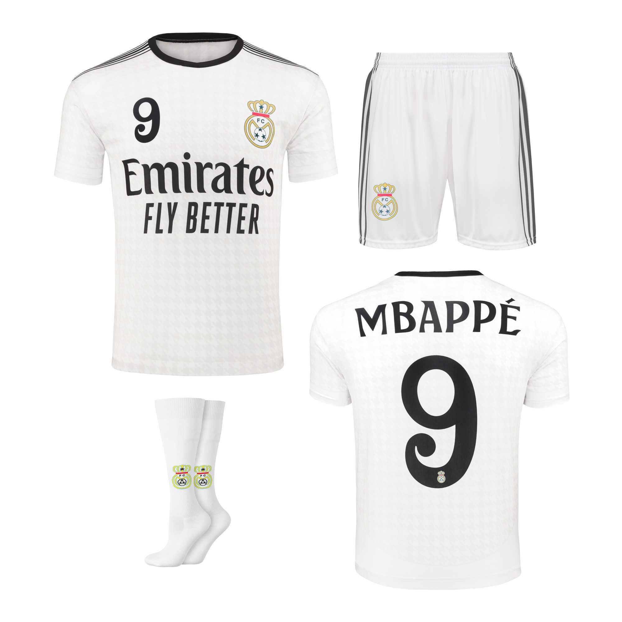 Strój / komplet piłkarski MBAPPE REAL MADRYT + getry rozm. 128