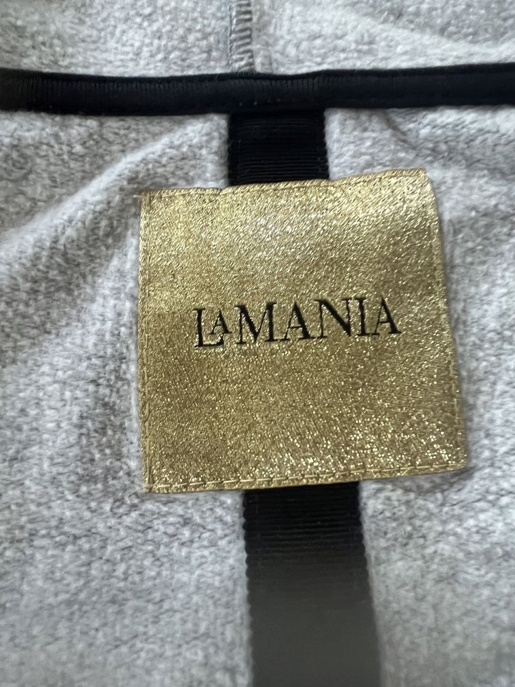 La Mania dres szary komplet 36 S bluza z kapturem i spodnie
