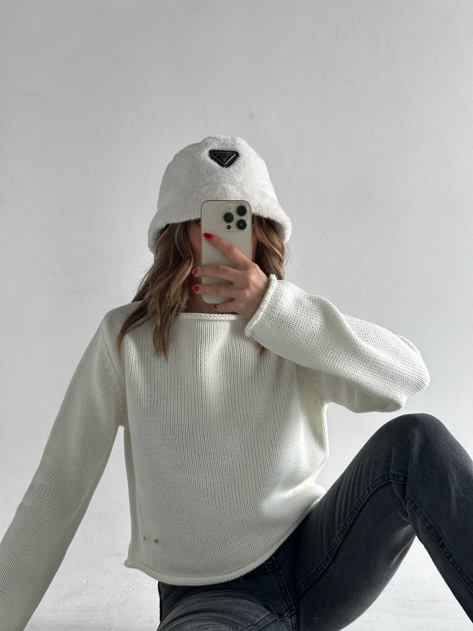 Sweterek damski z  gumową aplikacją S-XL