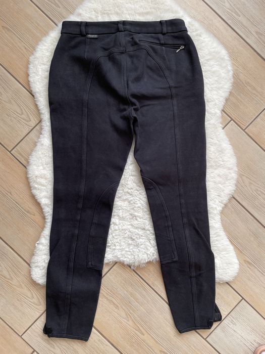 Czarne bryczesy damskie spodnie jezdzieckie Fouganza