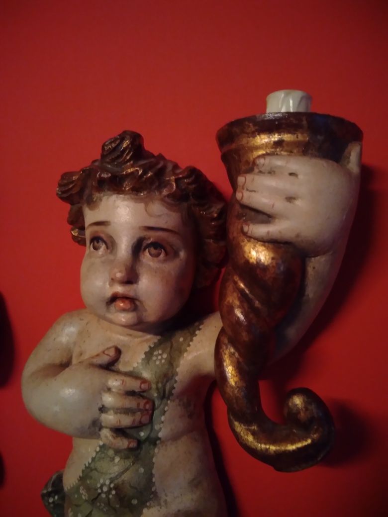 Anjos de parede arte Sacra apliques Putti séc XIX