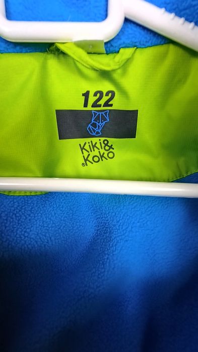 Zielono-czarna chłopięca kurtka z kapturem na zimę Kiki&Koko r.116-122