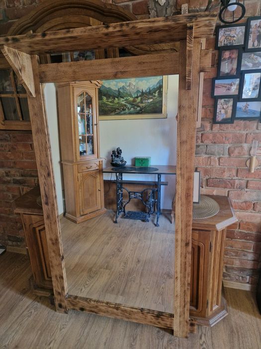 Lustro z rama dębowa