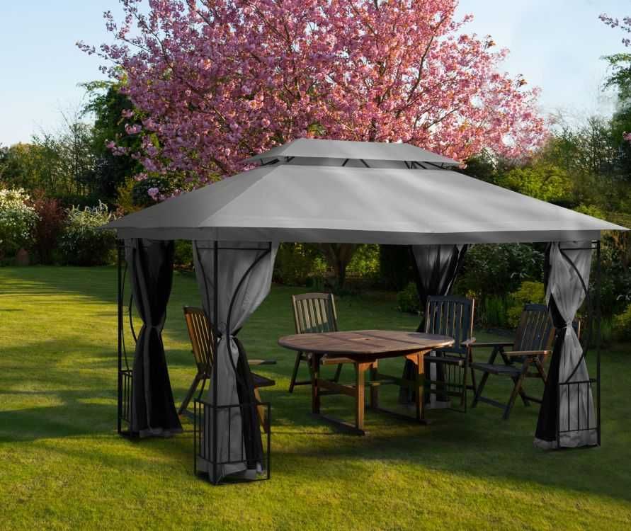 PAWILON / ALTANA ogrodowa 3x4m EXCLUSIVE GREY moskitiera + ścianki