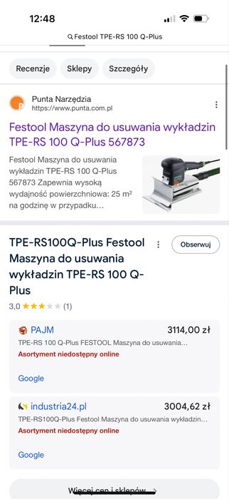 Maszyna do usuwania wykładzin Festool TPE-RS 100 Q-Plus, bdb stan