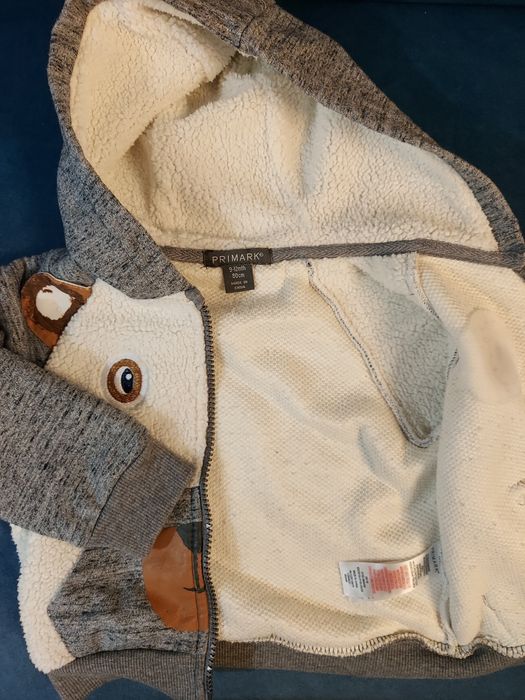 Ciepły sweter na podszewce z misia, Primark, rozmiar 80 cm
