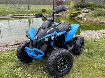 Duży Mocny QUAD Dla dzieci CAN-AM Maverick 24 Volt 2x200 Wat Niebieski