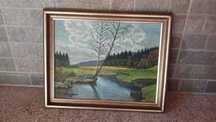 Quadro com pintura de paisagem