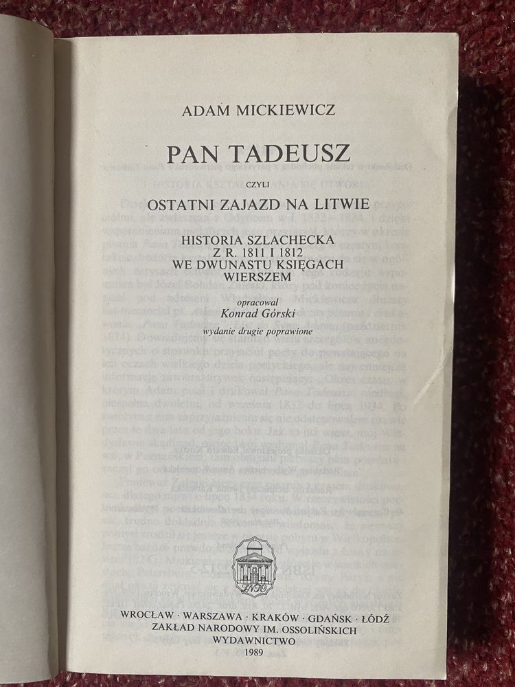 Pan Tadeusz - Adam Mickiewicz