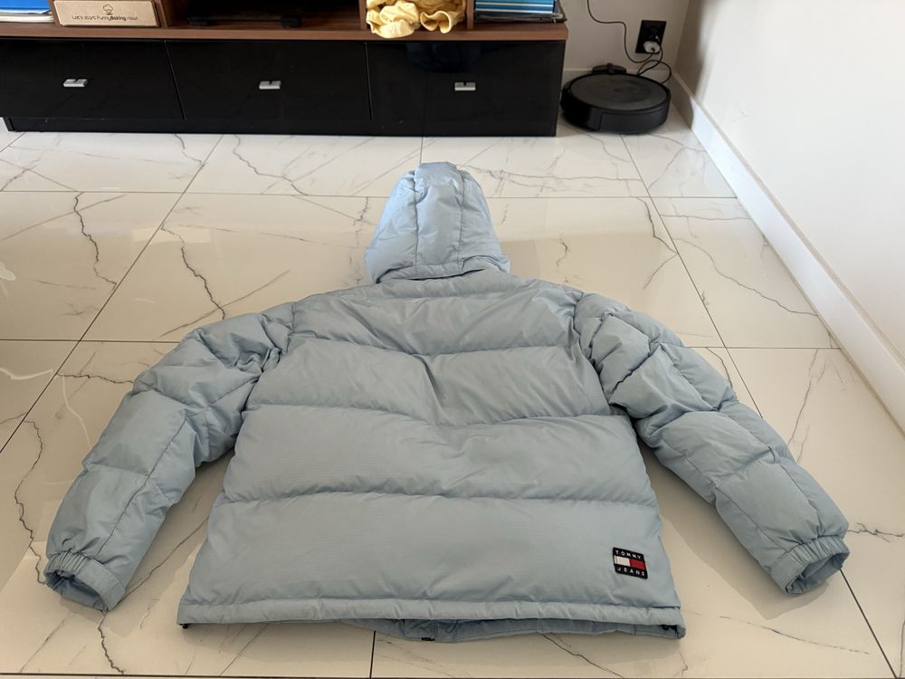 Kurtka ocieplana Tommy Jeans Alaska Puffer Chambray Blue brandowana