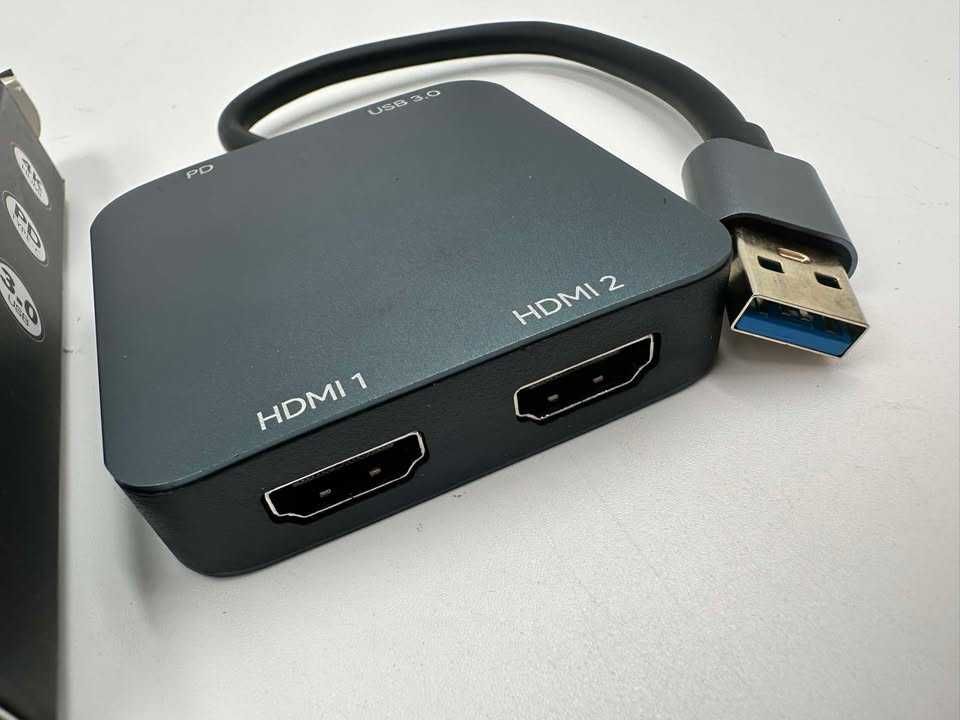 HUB USB-C   ADAPTER 4w1 2x HDMI 4K USB 3.0 PD 100W