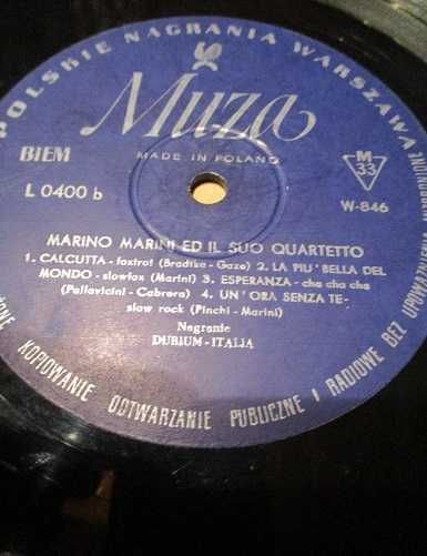 Marino Marini Ed Il Suo Quartetto/Marini/płyta/winyl/10"