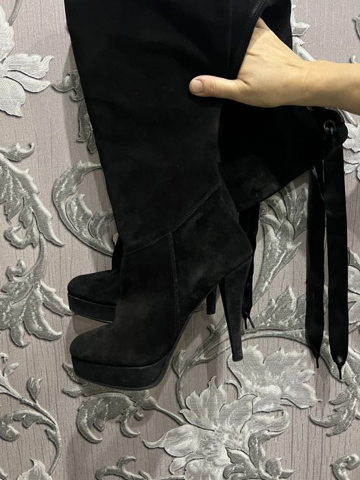 Ботфорди замшеві чорні