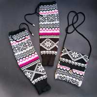 Сет гетры сумочка вязанные в скандинавском стиле узор для девочек новы