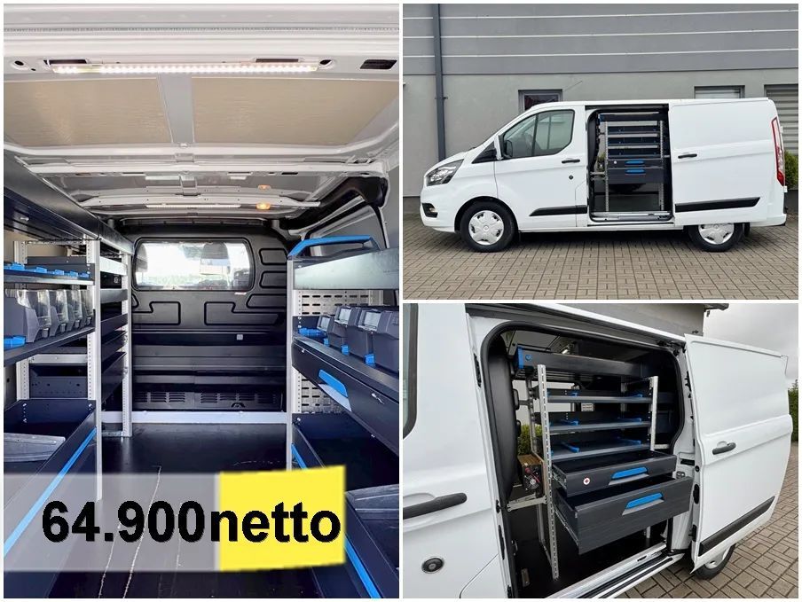 Ford Transit  Custom L1H1 AUTOMAT Klima Warsztat Sortimo Przetwornica 230V HAK 130KM