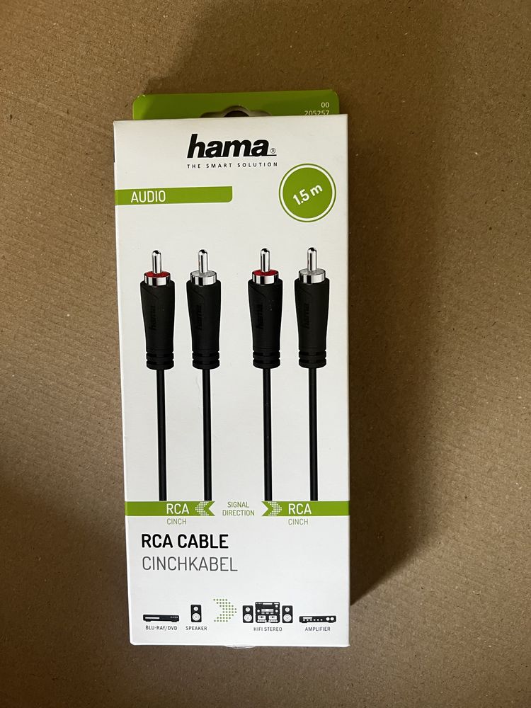 HAMA kable cinch cinch RCA 1.5M audio NOWY