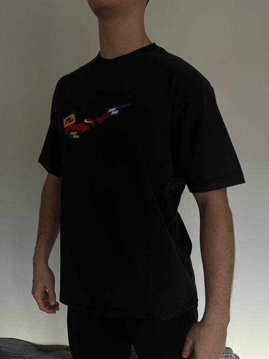 Air Jordan x Nike koszulka z nadrukiem czarna z krótkim rękawem