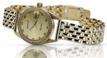 Złoty zegarek damski 14k z BRYLANTAMI Geneve lwd078ydyz&lbw004y K