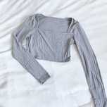 Viral krótka bluzka crop top na długi rękaw