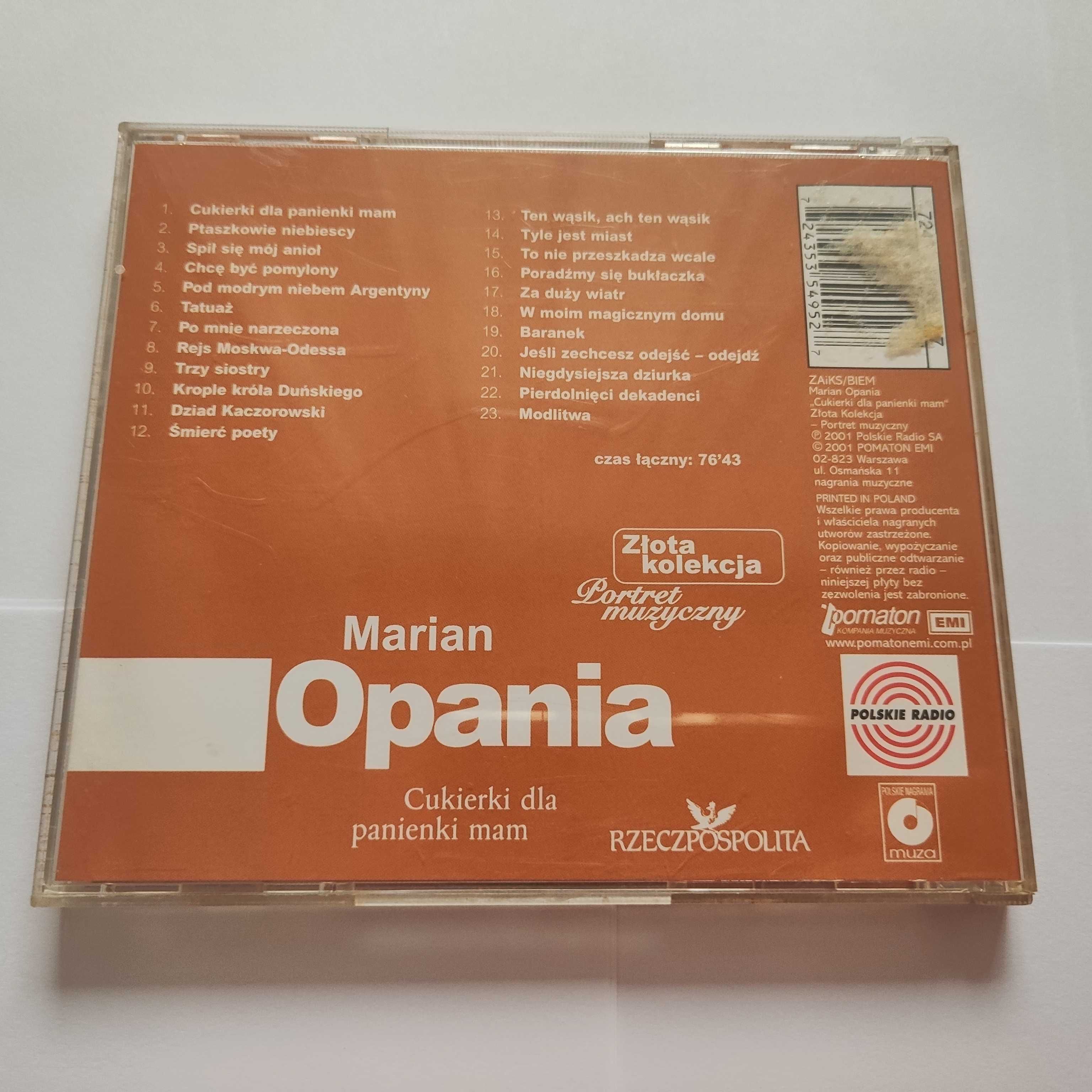 Płyta CD Marian Opania, seria Złota Kolekcja rok wydania 2001