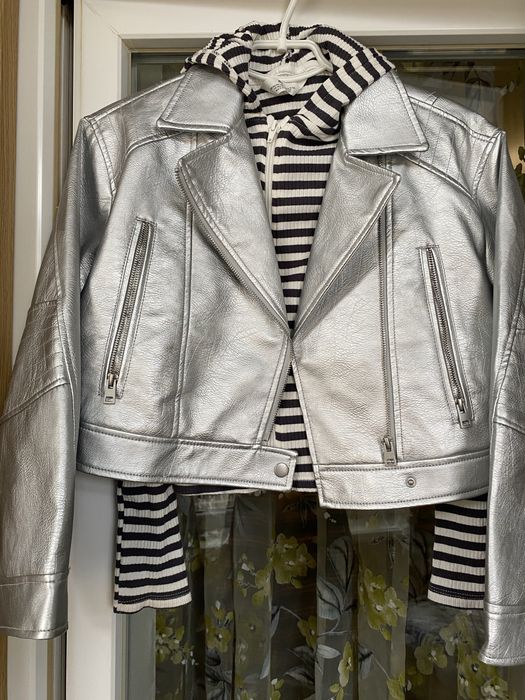 Кожаная куртка ZARA+ подарок11-12 лет