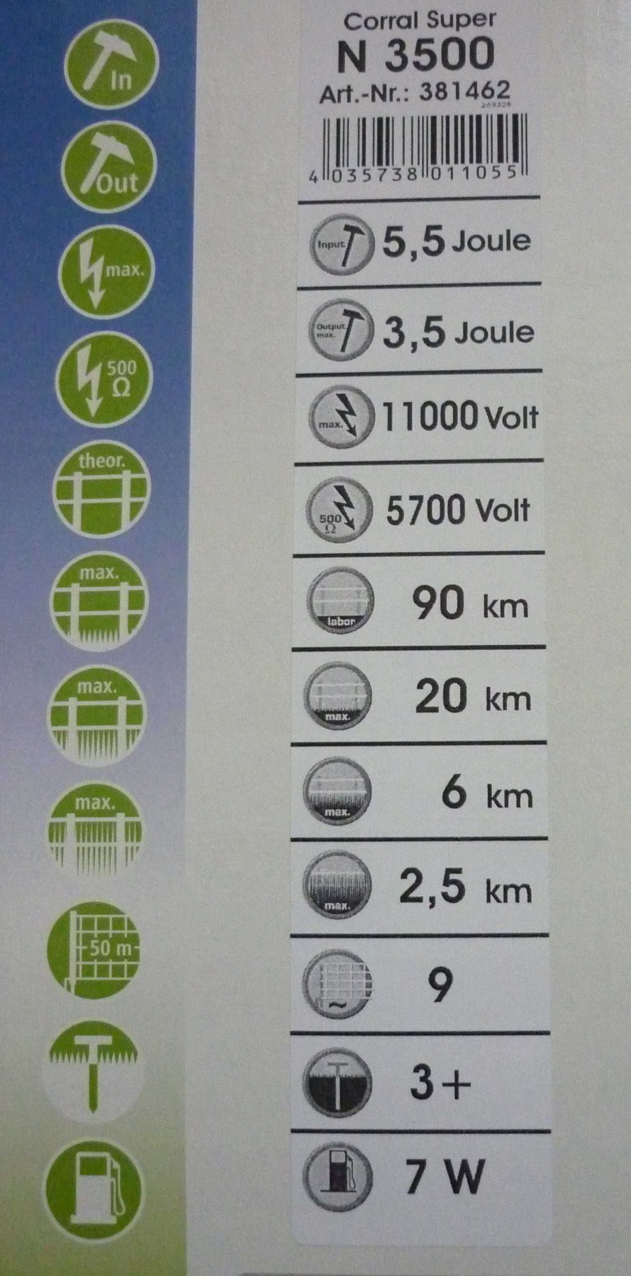 Elektryzator Corral N3500, na dziki, dla koni, bydła, owiec,kóz GRATIS