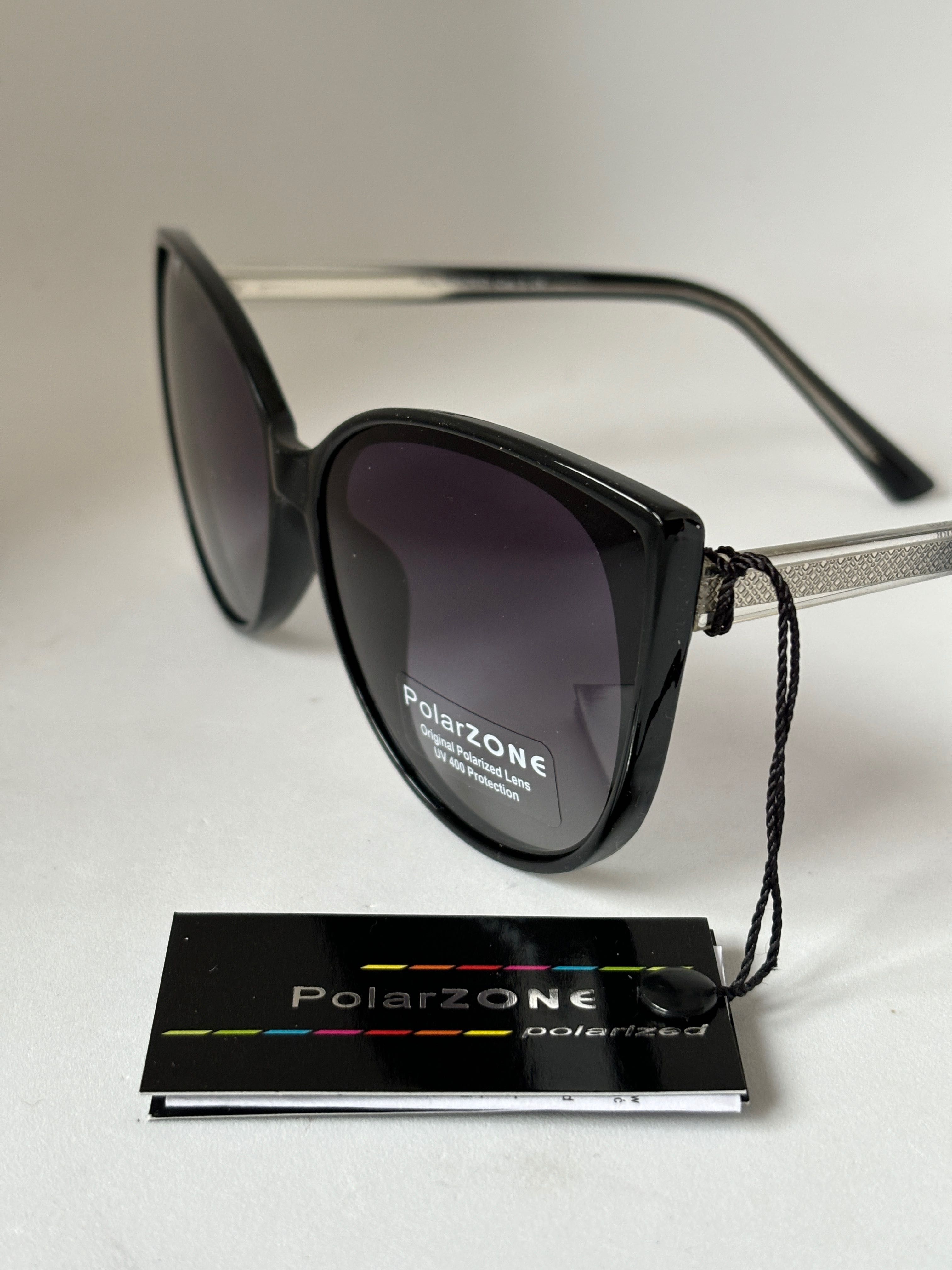 Nowe czarne damskie lekkie eleganckie okulary polaryzacyjne Polarzone