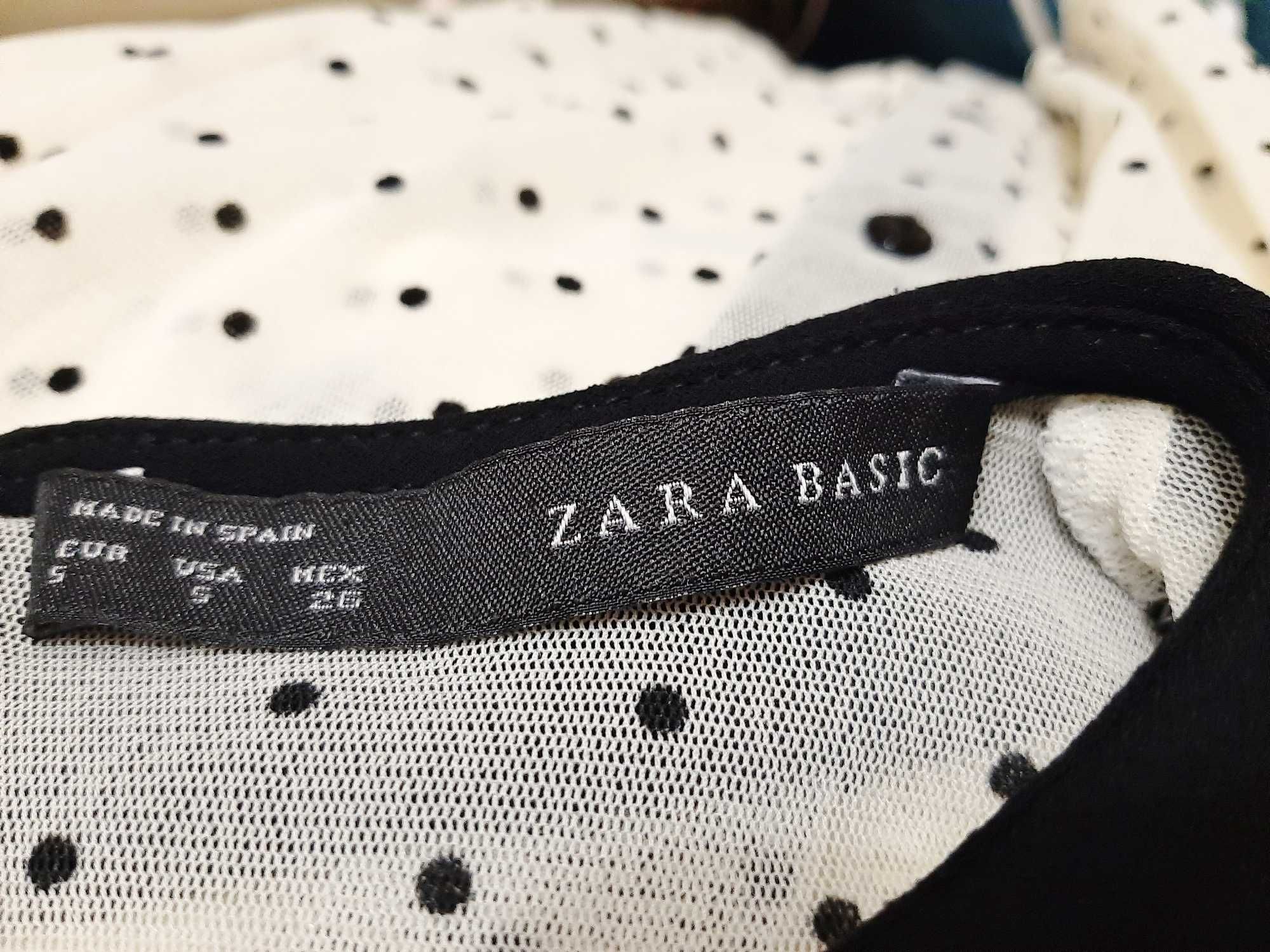 Zara Іспанія блузка біла чорні горошки кофтинка на дівчинку