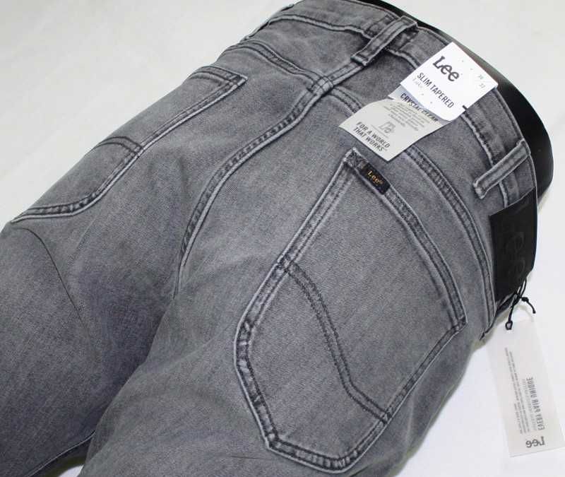 Męskie jeansy Lee Luke - Slim Tapered L719PYMO nowe szare - W38/L32