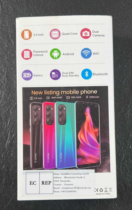 Smartfon R series 16 GB pamięci ROM/128 GB SD 9.0 Dual Sim czarny