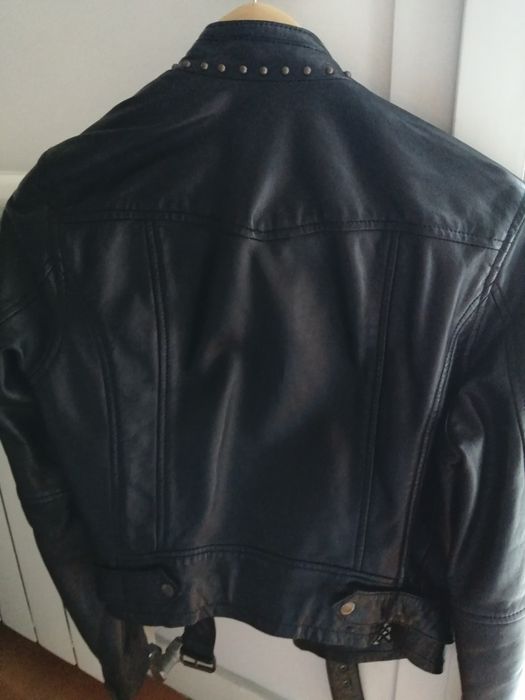 Casaco pele estilo Biker