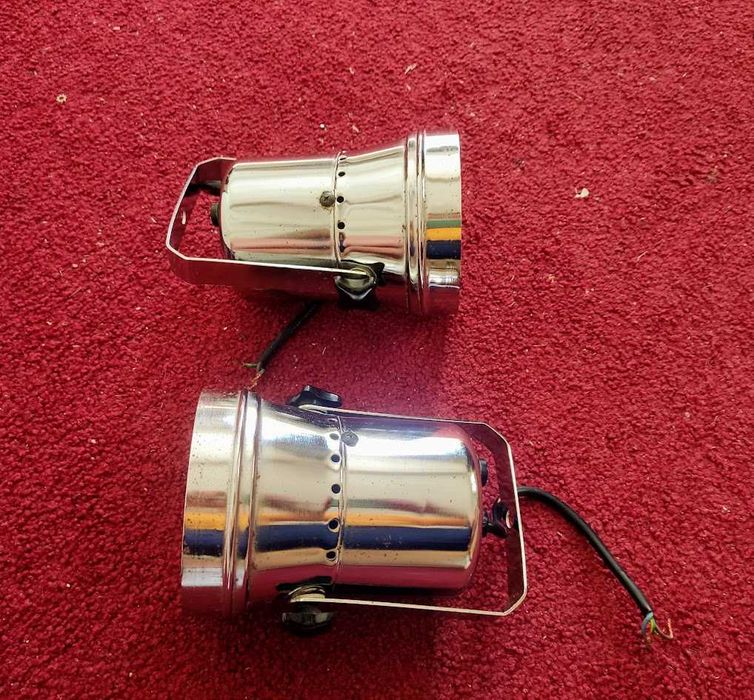 Par de projetores antigos luzes de palco General Electric