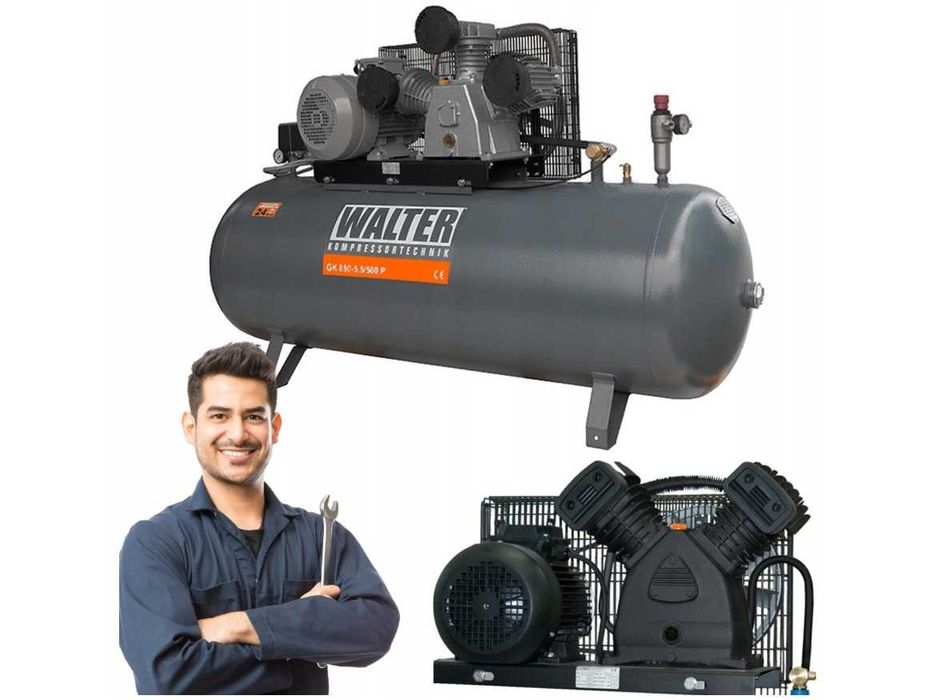 Kompresor tłokowy sprężarka GK 880-5,5/500 WALTER 5,5kW 740l/min