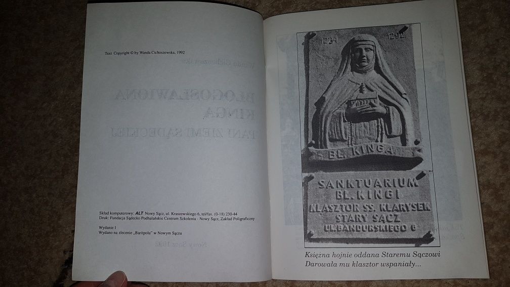 Błogosławiona Kinga Pani Ziemi Sądeckiej- Wanda Cichoszewska - poezja