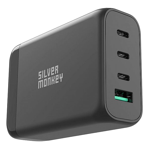 Ładowarka GaN Silver Monkey SMA151, 130W 3xUSB-C PD USB-A QC 3.0 z odł