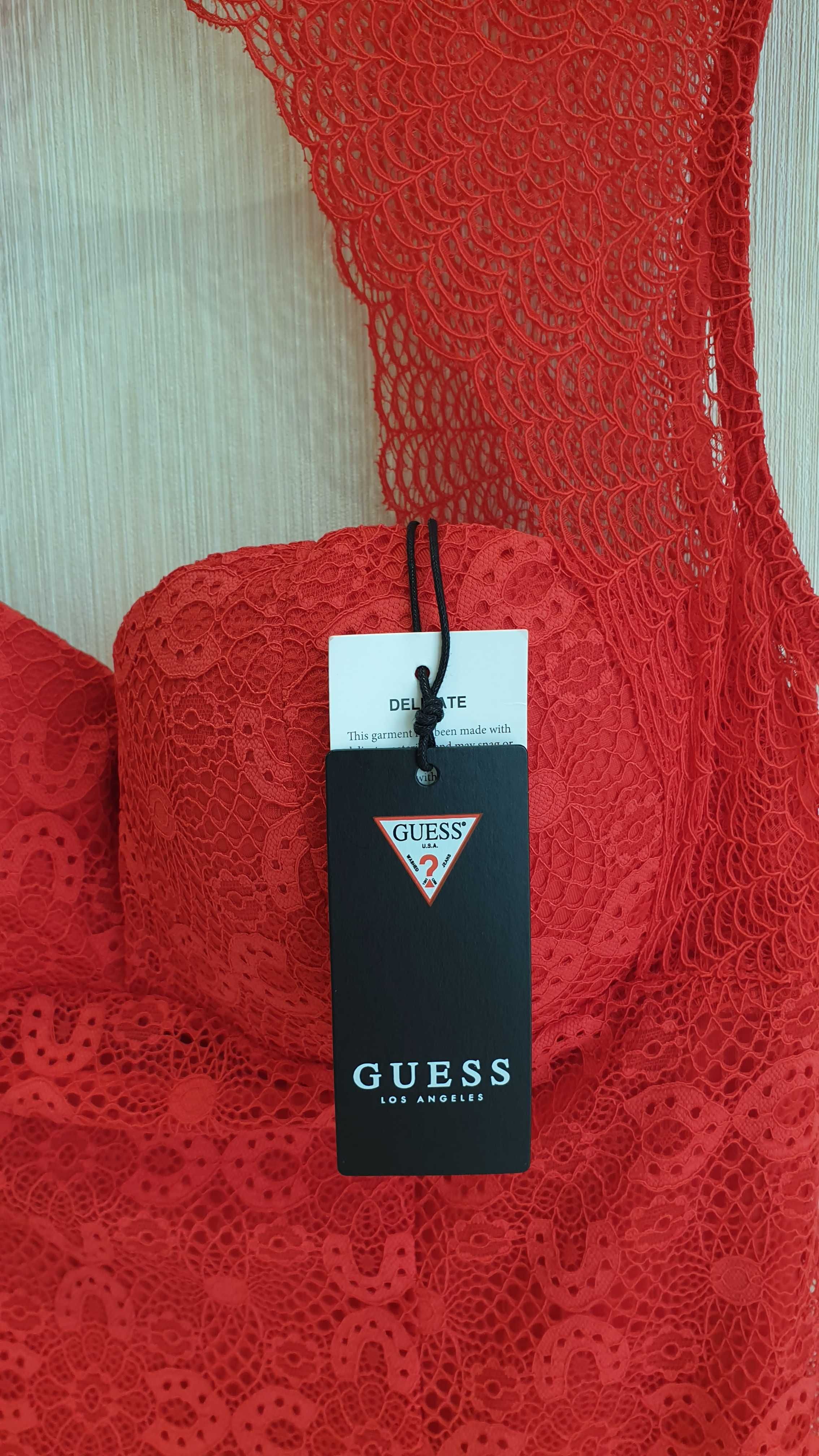 Шикарное красное платье Guess. Оригинал! Новое. Размер L (M).