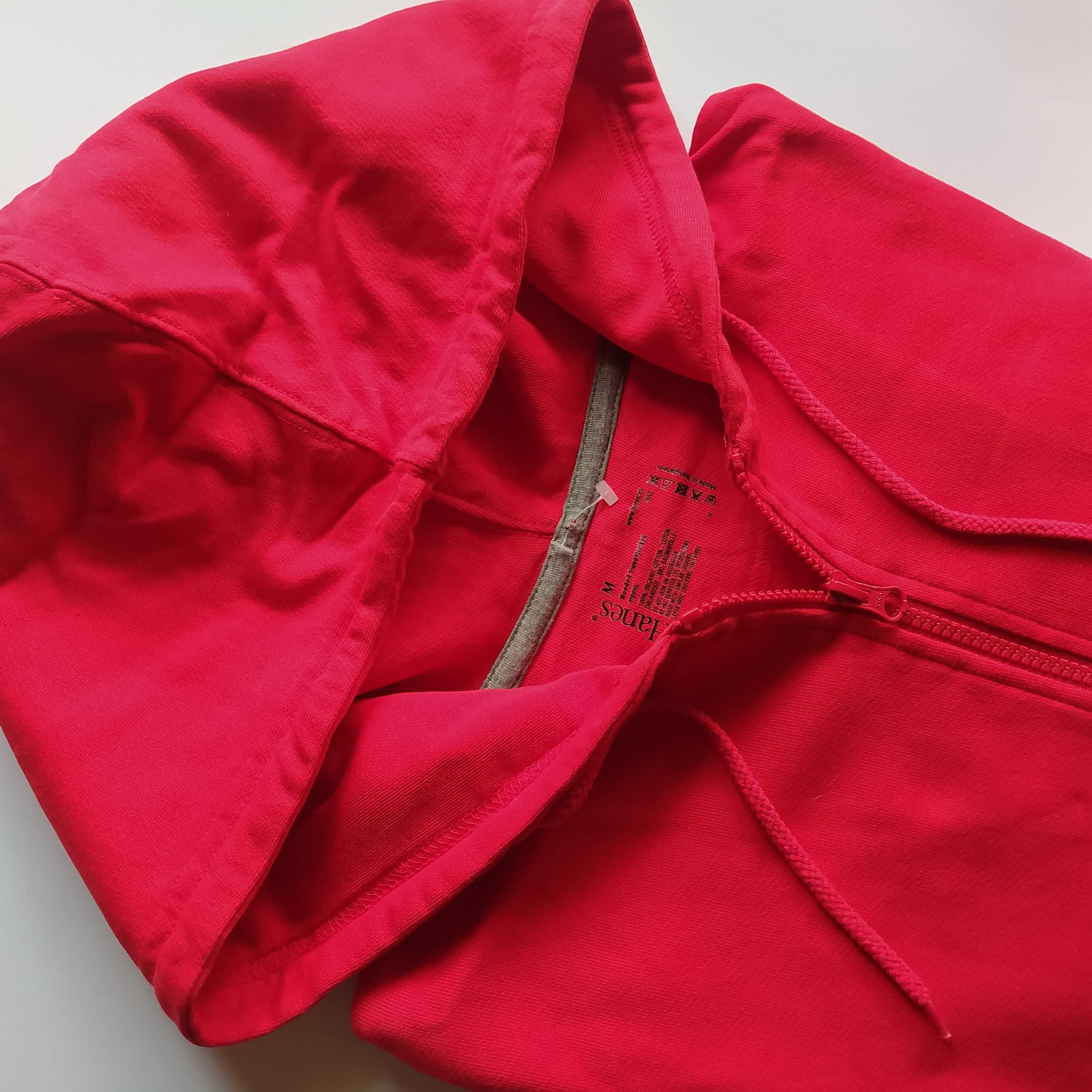Czerwona Bluza Bawełna HANES Hooded Sweat Jacket