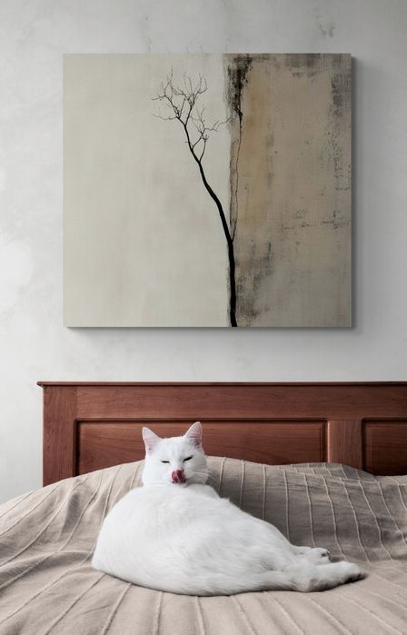 Obraz minimalistyczny Wabi Sabi / Japandi Ręcznie malowany