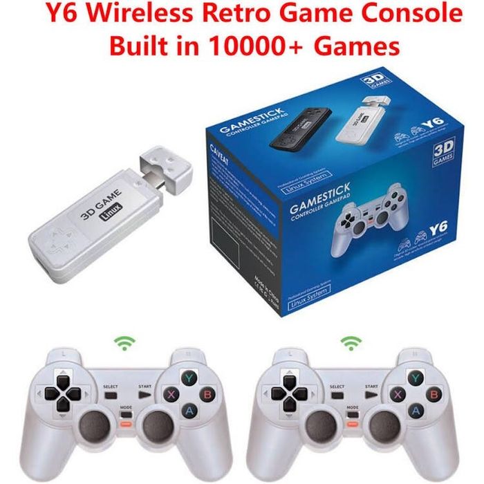 Consola com 10000 jogos Arcade em Stick HDMI Y6 128Gb + 2 comandos sem