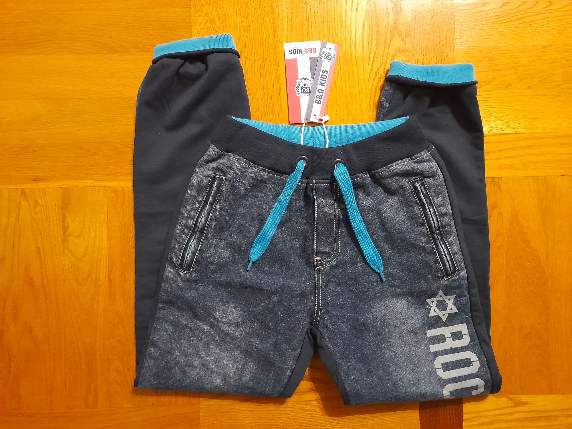 Nowe z metką chłopięce spodnie r. 152/158 jeans + dres joggery guma