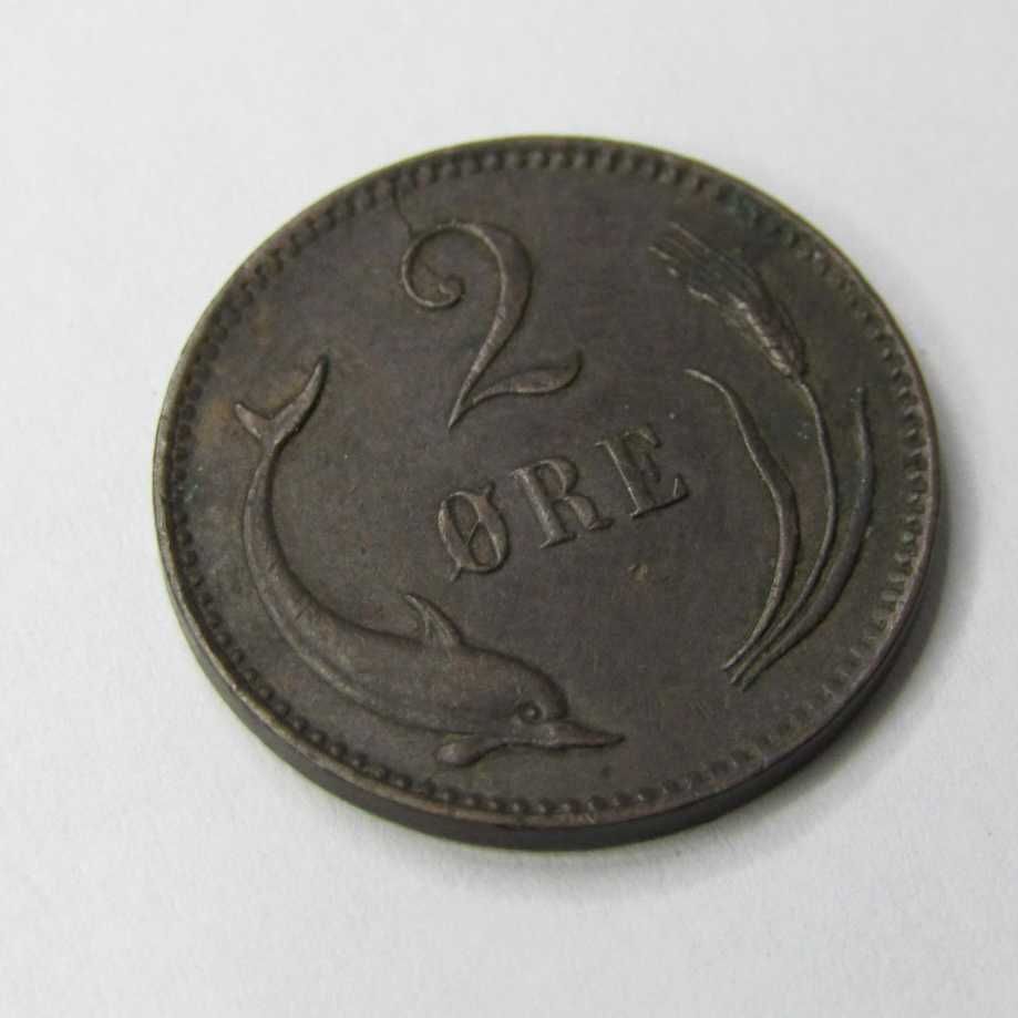 Rare 1887 Denmark 2 Ore Coin PRICE REDUCED