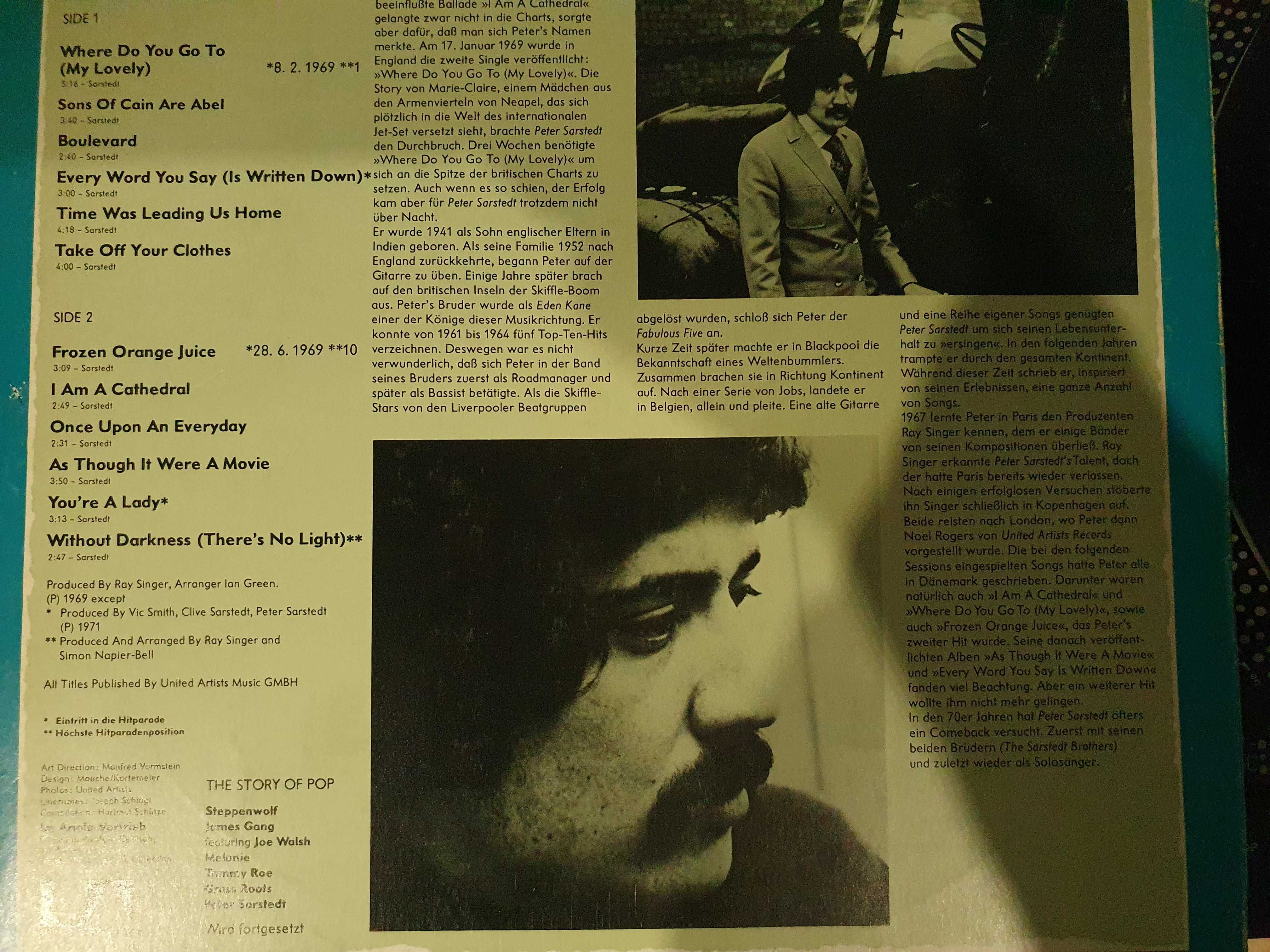 Peter Sarstedt –The Story Of Pop. [rock, pop]. 1976. Stan NM.