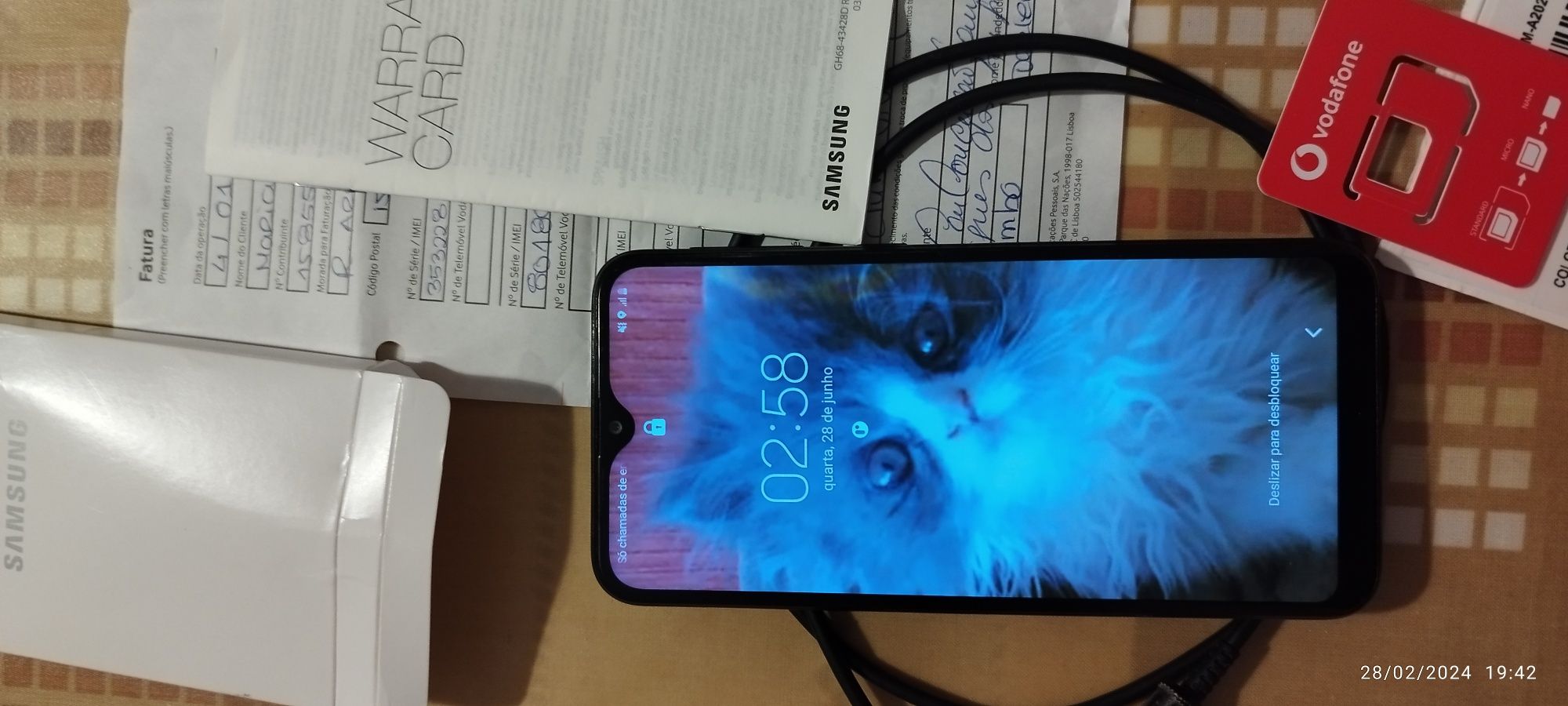 Samsung a20e telemóvel com capa