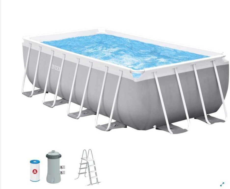 Piscina desmontável retangular INTEX Prism Frame 4 metros + bomba