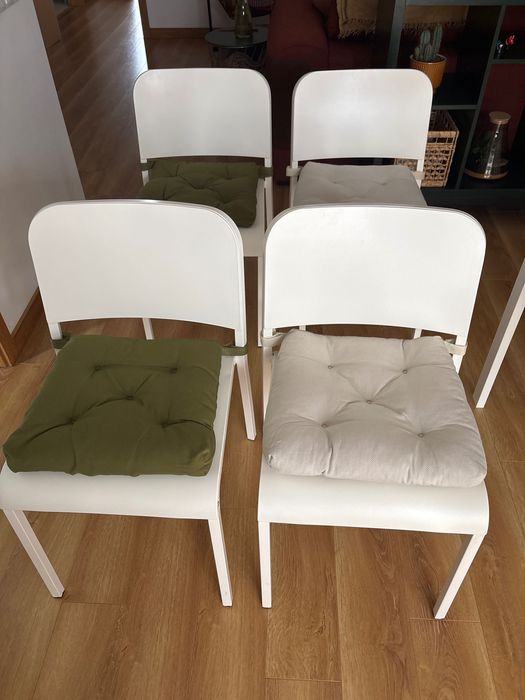 4 Cadeiras IKEA MELLTORP + Almofadas