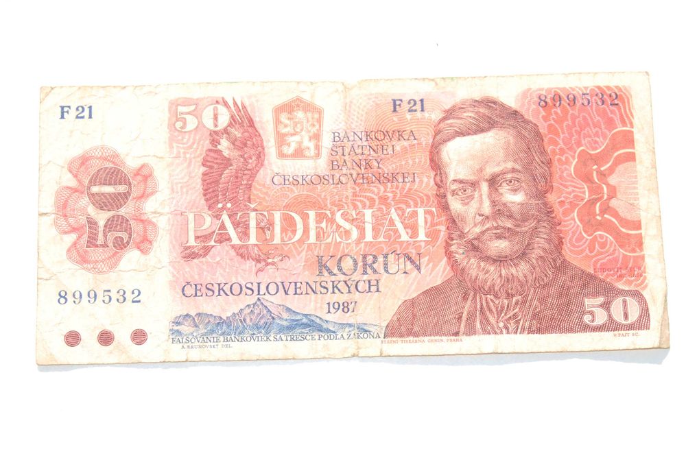 Stary banknot 50 koron Czechosłowacja 1987 unikat