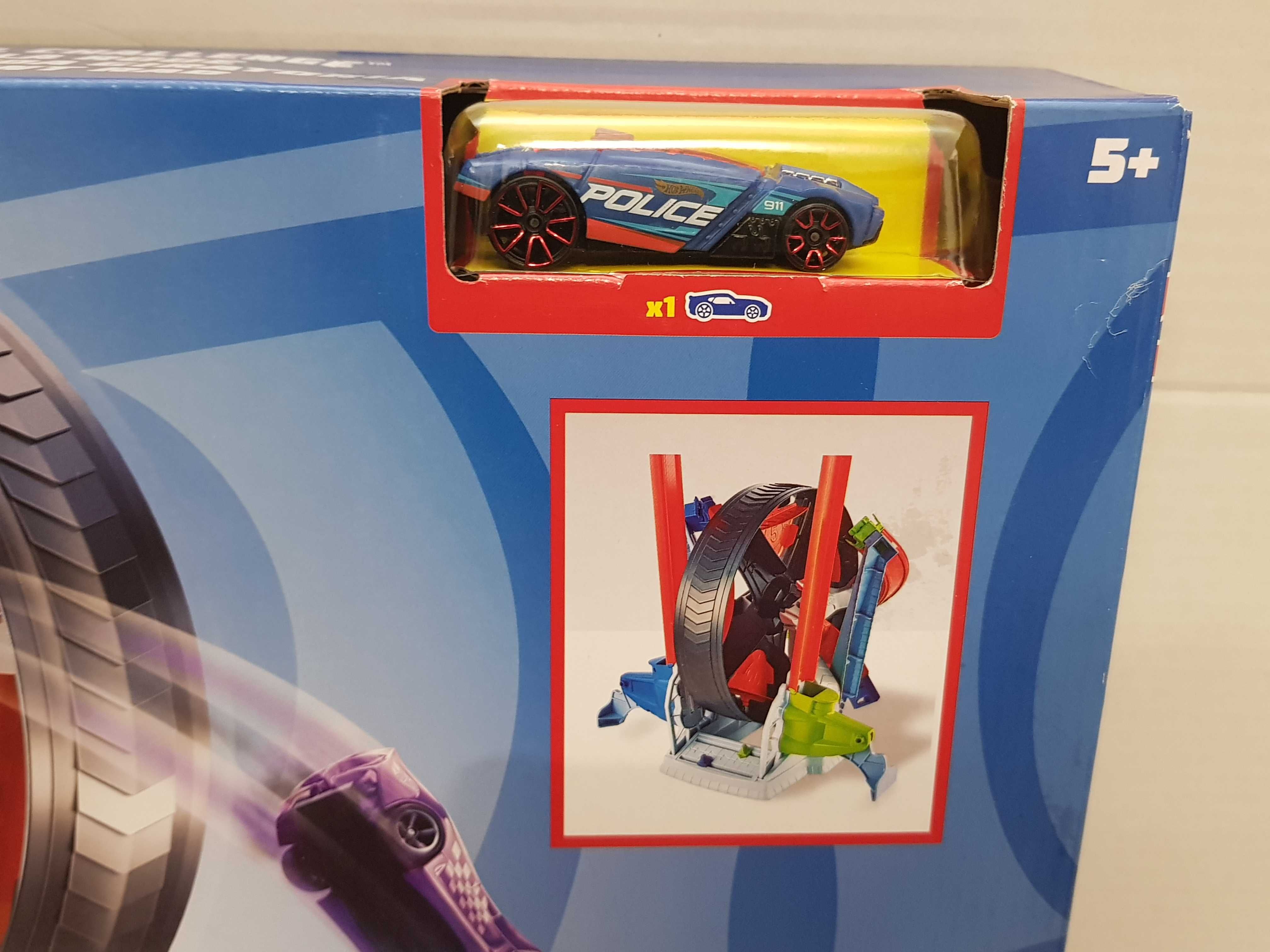 HOT WHEELS zakręcona opona katapulta auto tor wyścigowy